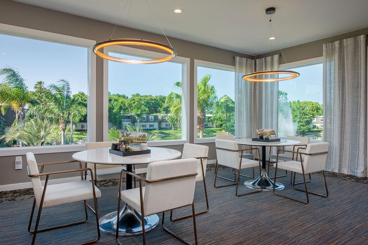 Our clubhouse overlooks the lake.