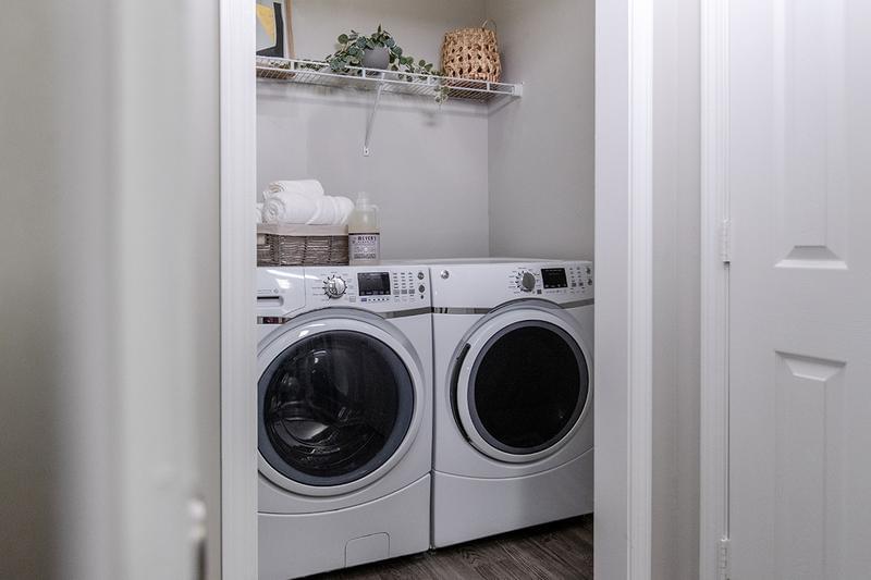 Washer and Dryer Appliances | Laundry is a breeze with full size washer and dryers included in every home.