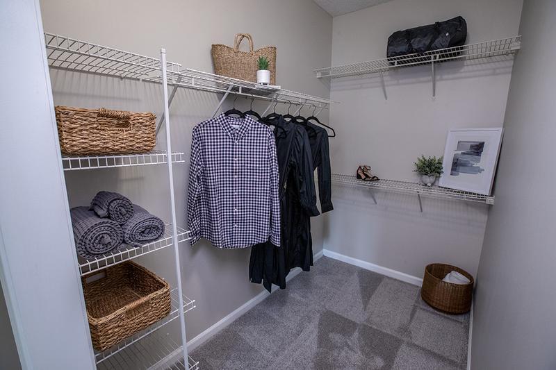 Master Walk-In Closet | Master bedrooms feature large walk-in closets with built-in organizers.