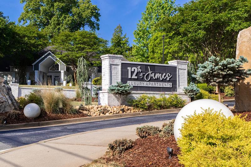 Community Entrance  | Welcome home to 12th & James luxury apartments in Atlanta, GA.