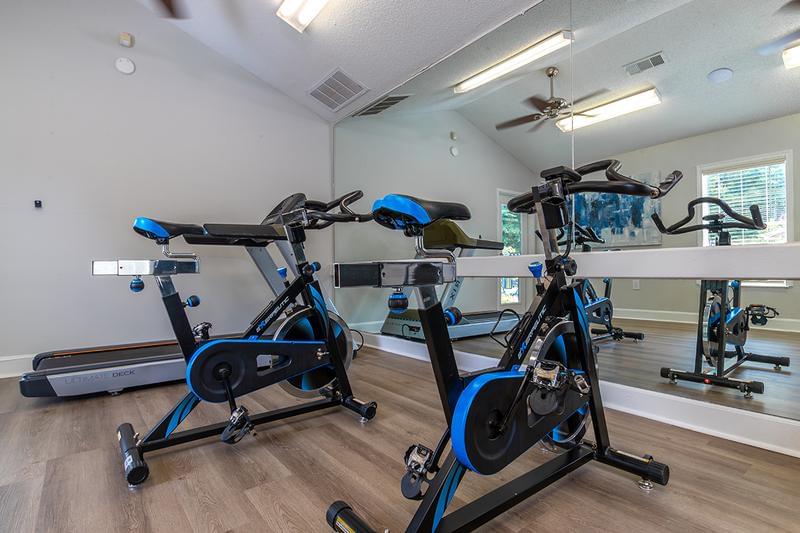Spinning Bikes | Our fitness center features spinning bikes.