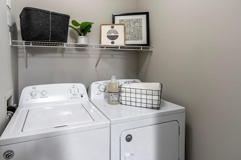 Laundry Room | Full size washer and dryer appliances are included in all apartment homes for your convenience. 