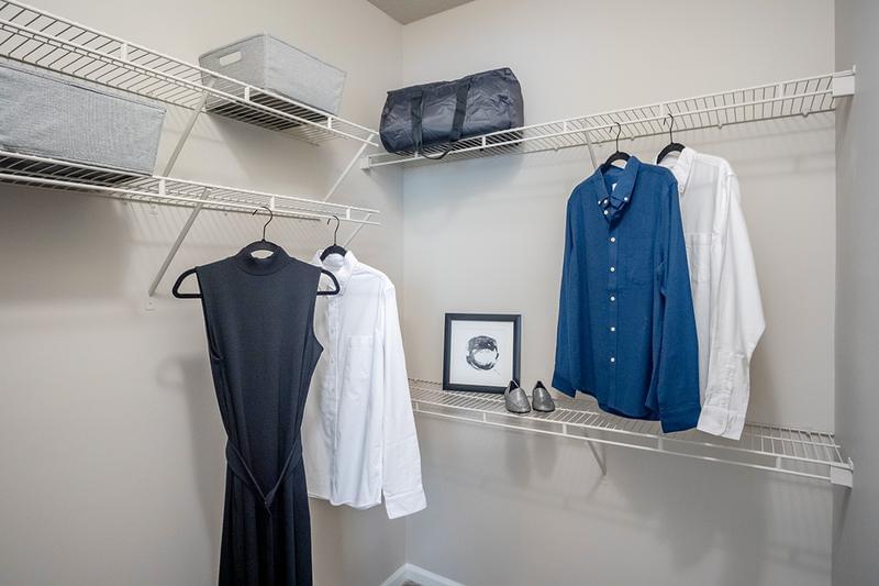 Walk-In Closets | Your master bedroom is complete with a spacious walk-in closet with built-in organizers.