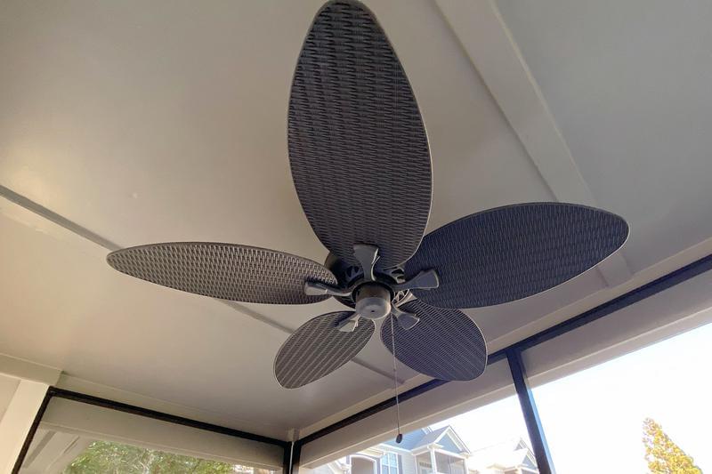 Patio Fan | Your private screened-in patio also has a fan to keep you cool on those hot days.