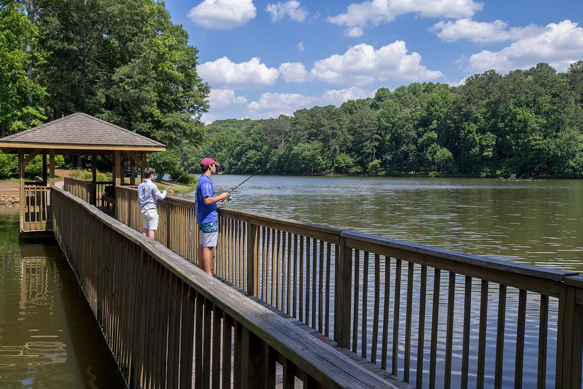 Cast your line from our lakeside pier.