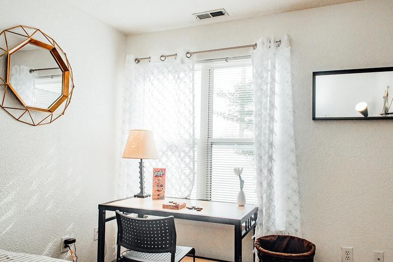 Desk Included | Our furnished bedrooms come with a desk and a bureau.