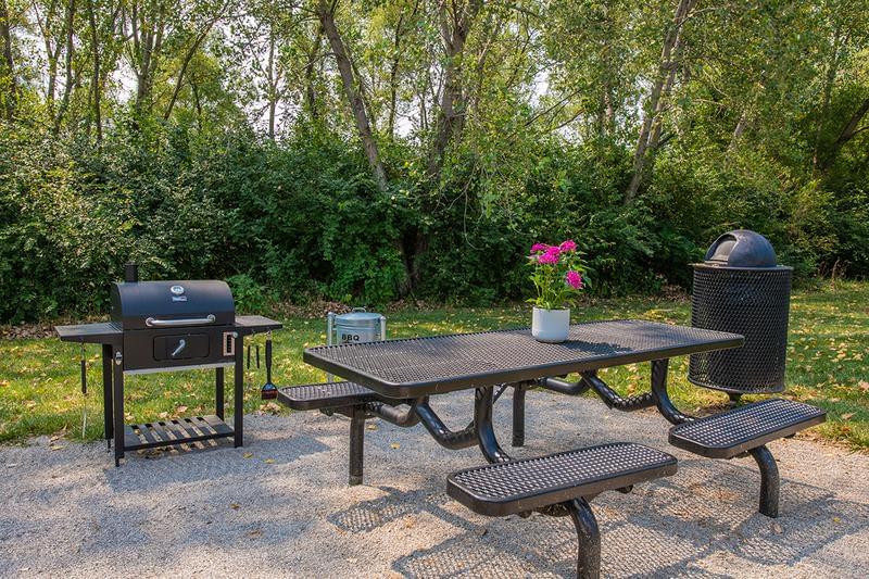 Picnic Area | Cookout with friends and family at one of our BBQ picnic areas complete with charcoal grills.