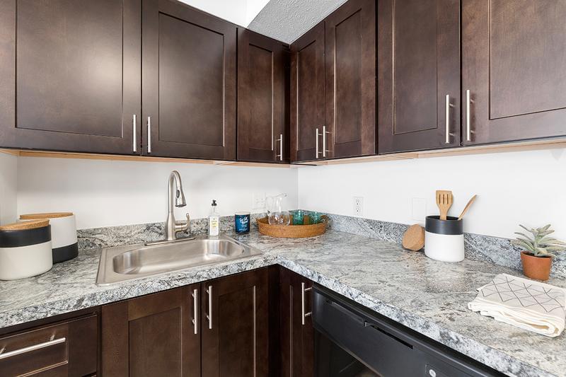 Modern Kitchen | Enjoy the beautiful look of our kitchens, equipped with modern kitchens and marble-inspired countertops