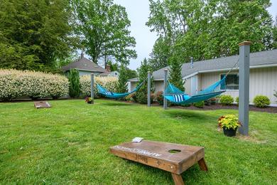 Hammock Garden | Lay out and relax at our hammock garden or play a game of cornhole.