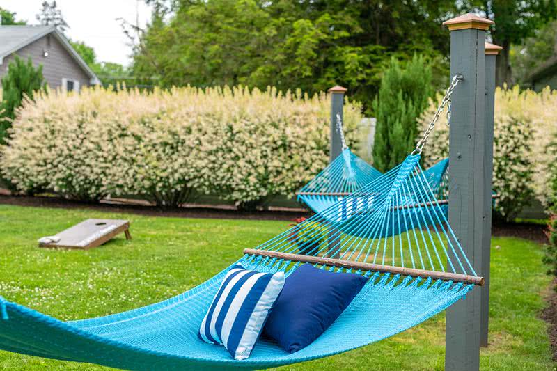 Hammock Garden and Event Lawn | Lay out in our hammock garden or play a game of cornhole with a friend.