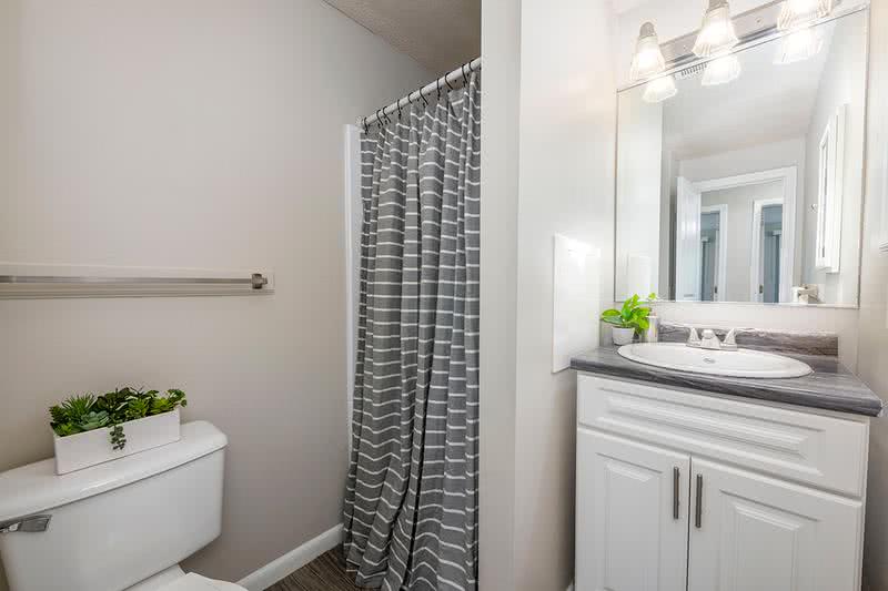 4 Bed 2 Bath Bathroom | Bathrooms featuring wood-style flooring and black-fusion countertops.
