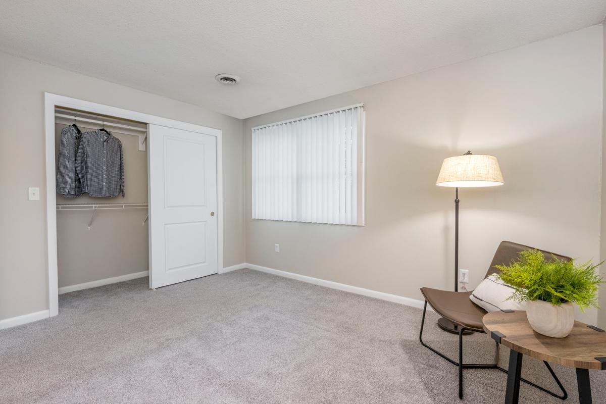 Closets feature built-in organizers, allowing you to store all your belongings. 