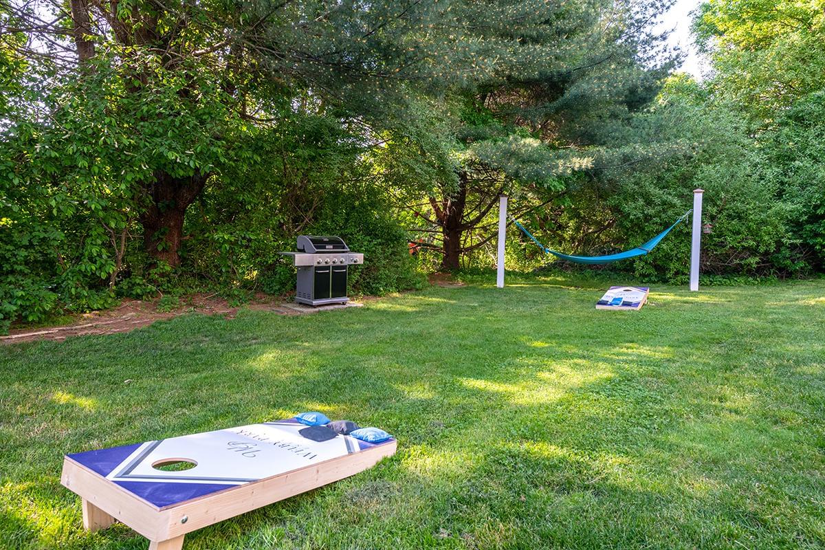 Our picnic area also features cornhole boards so you can play as you cook out. 