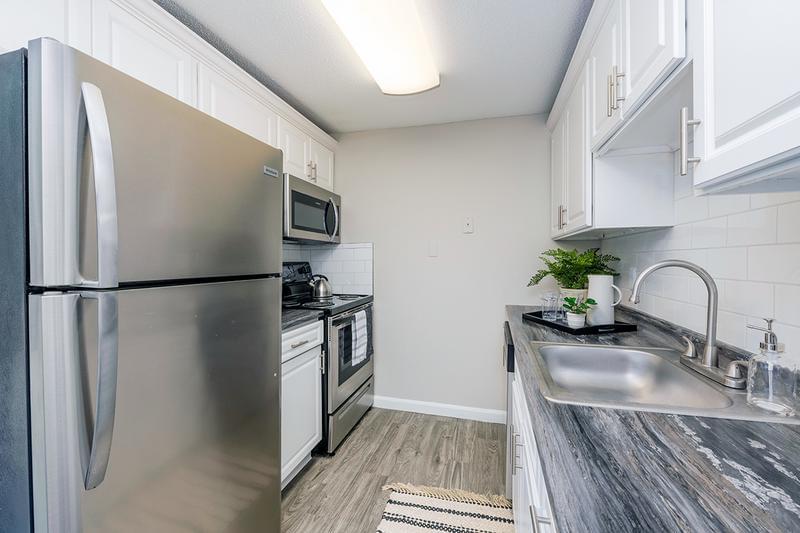 Stainless Steel Appliances | Our updated kitchens featuring stainless steel appliances offering a fresh, modern look.