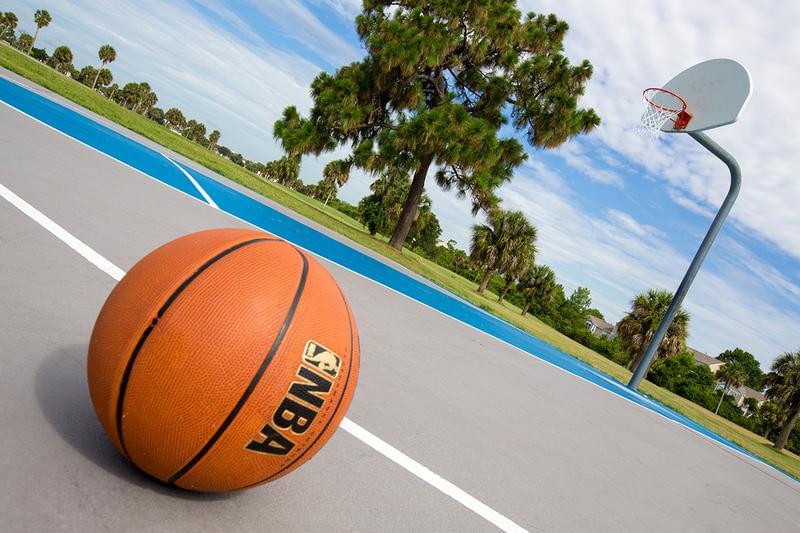 Outdoor Basketball Court | Play a game on our half basketball court.