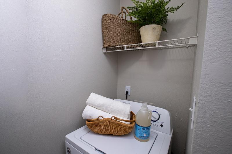 In-Home Laundry Room | Your apartment home is complete with washer and dryer appliances.