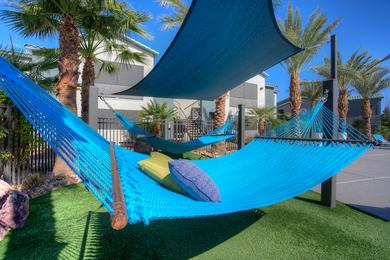 Hammock Garden with Games | Lay out and relax under our shaded hammock garden.