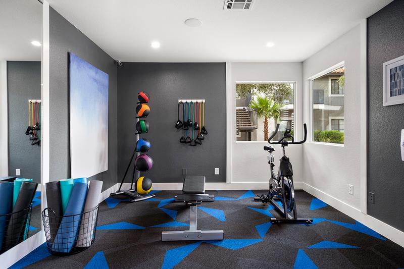 Spin Bikes & Agility Equipment | Our fitness center features a spin bike, exercise balls and resistance bands for your fitness convenience.