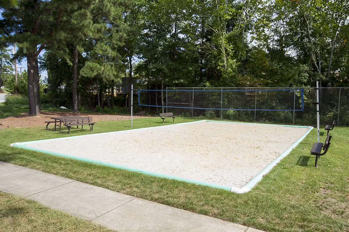 Come on down to our sand volleyball court for a game.