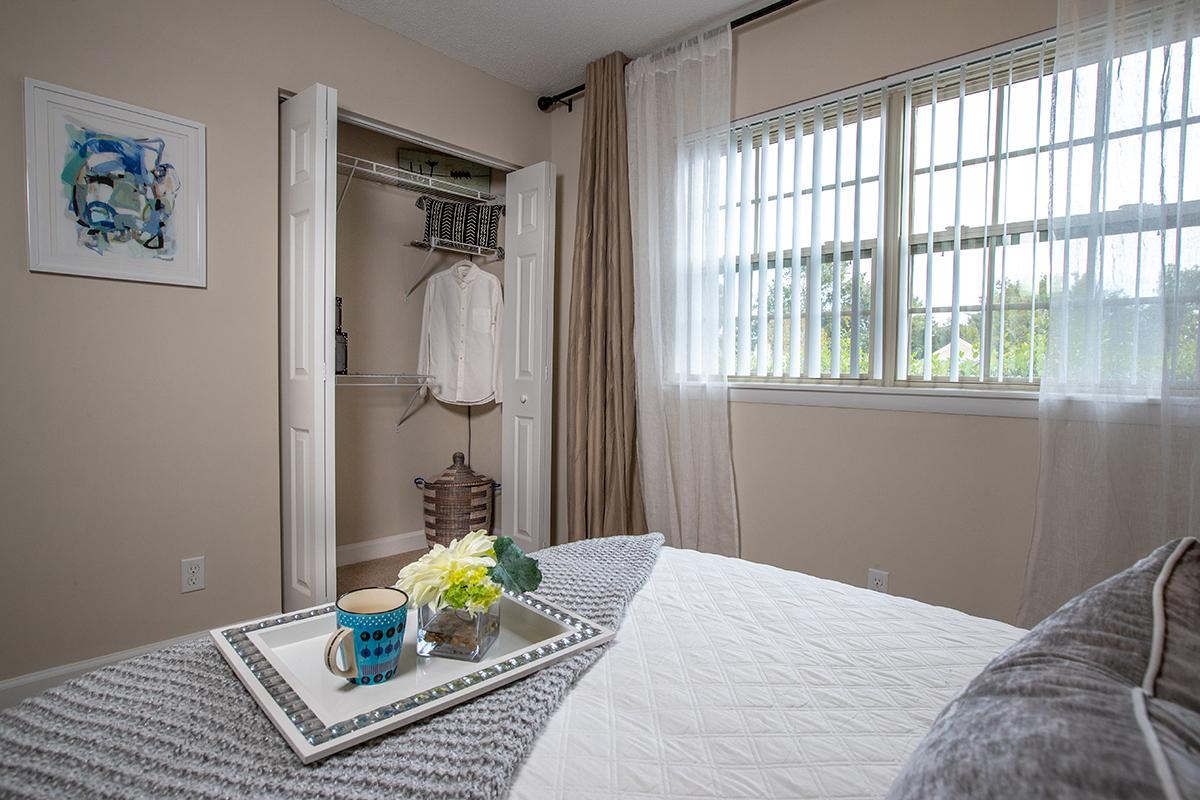 Bedrooms feature spacious closets with built-in organizers.