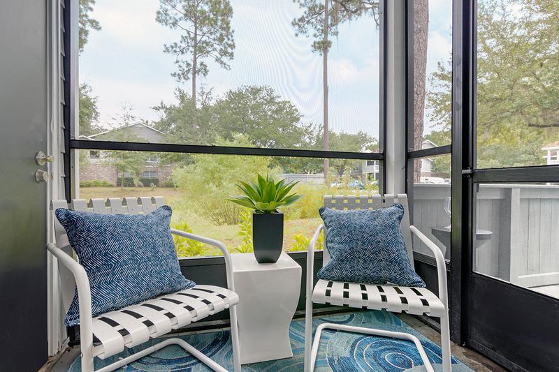 Screened-In Patios | Enjoy some fresh air from the privacy of your very own screened-in patio.