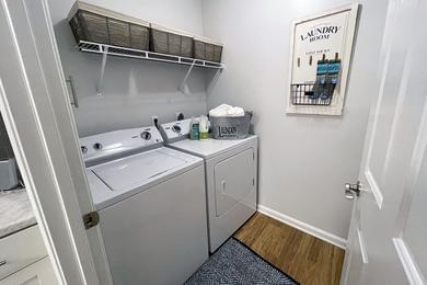 Full Size Washer & Dryer | Full-size washer and dryer appliances included.