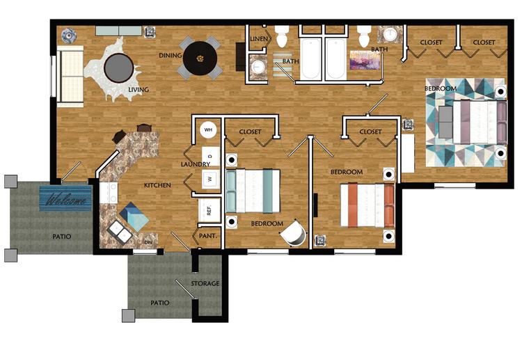 3 Bedroom Apartment Floor Plans & Pricing Simmons Cay
