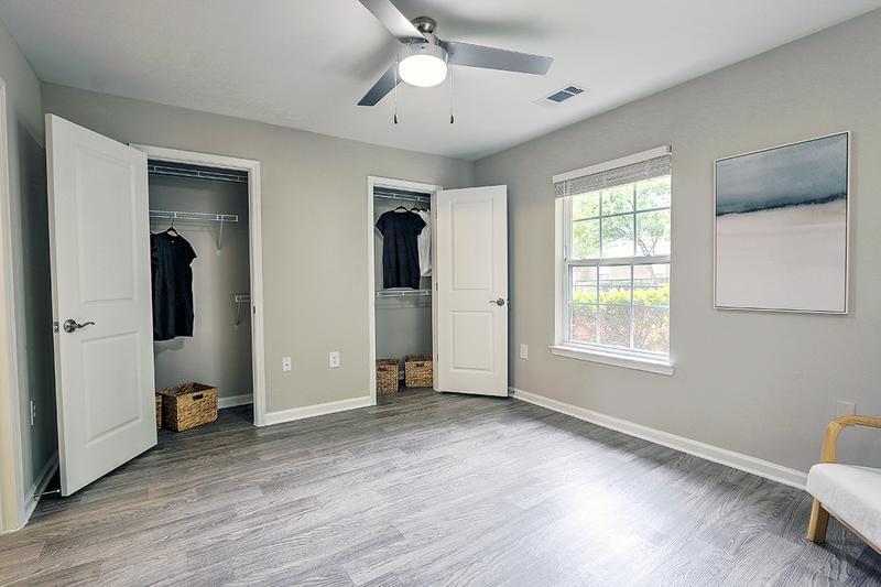 Master with Double Walk-In Closets | An abundance of closet space is included in every master bedroom.