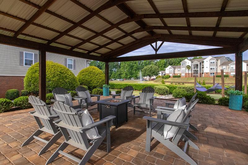Pavilion | Hang out at our pavilion featuring plenty of seating and a beautiful fire pit. 