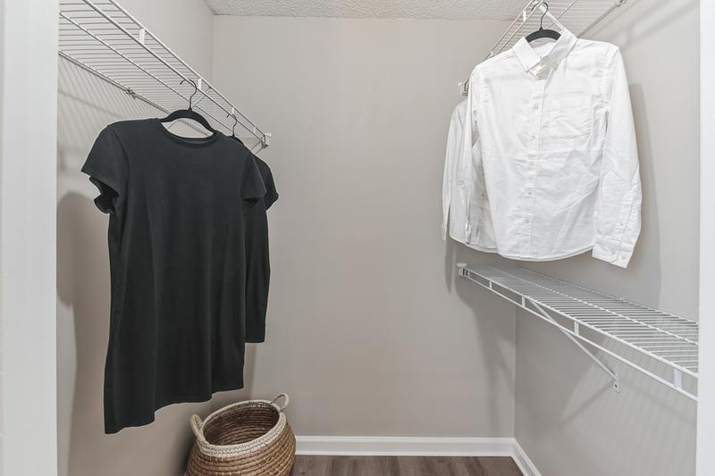 Walk-In Closets | Master bedrooms feature spacious walk-in closets with built-in organizers.
