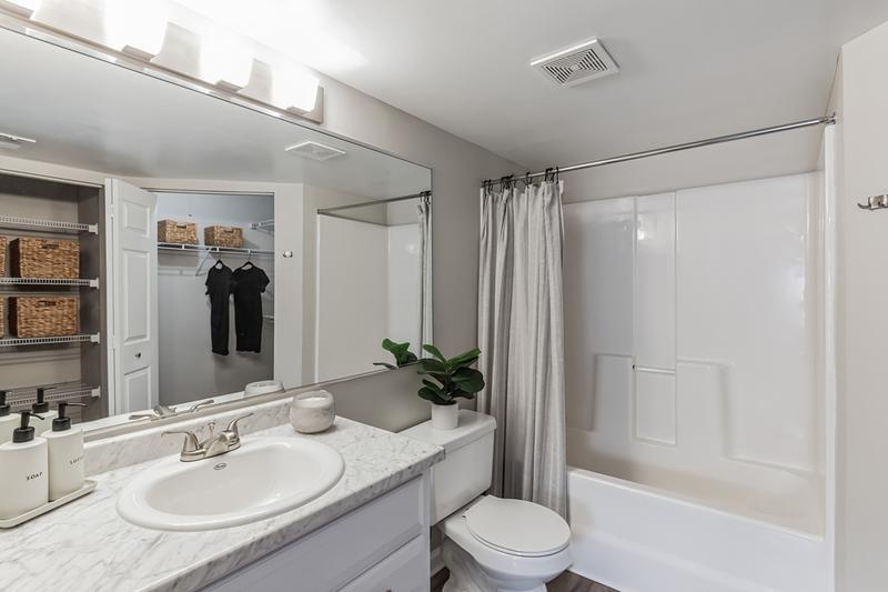 Master Bathroom | Master bathrooms featuring a walk-in closet and linen closet with built-in organizers.