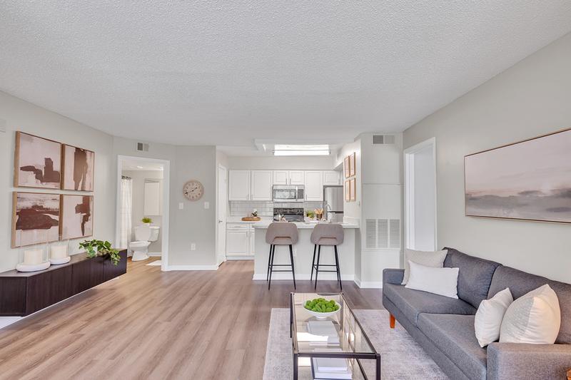 Open Floor Plans | Our apartment homes feature spacious, open floor plan concepts. We are excited to offer in-person tours while following social distancing and we encourage all visitors to wear a face covering.