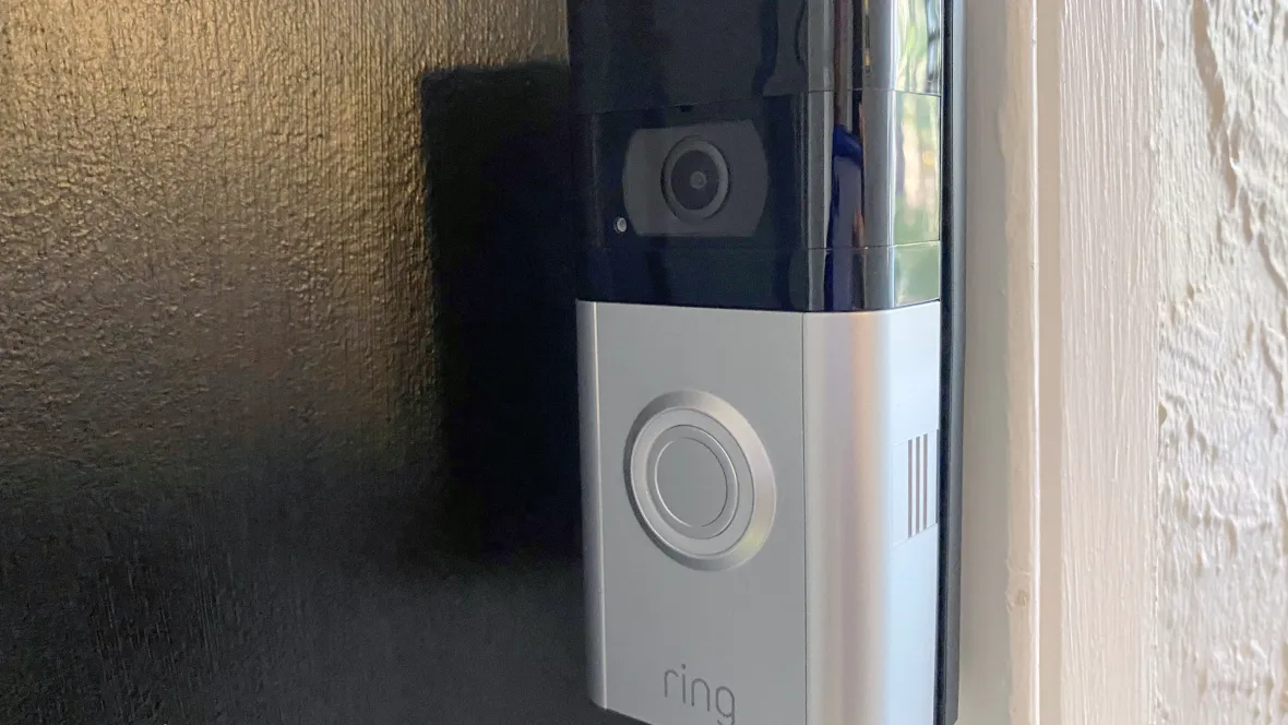 An apartment entry equipped with a Ring doorbell complete with a camera so you can see your entry for peace of mind and the ultimate convenience.  