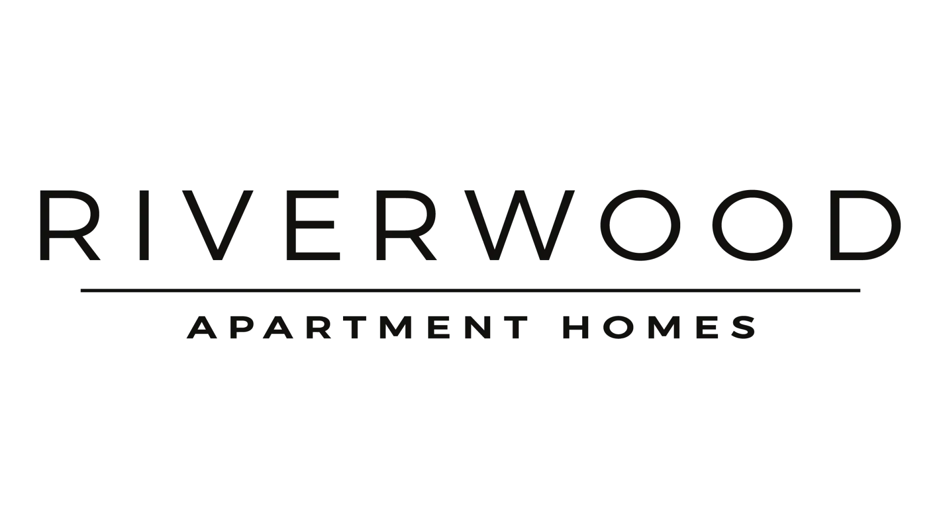 The logo for Riverwood Apartments