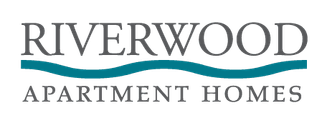 The logo for Riverwood Apartments