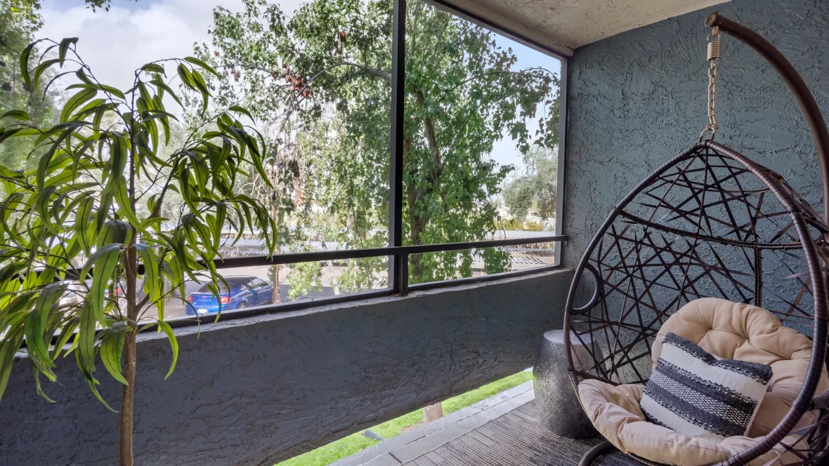 Screened-in master bedroom patio, your serene escape from it all. 