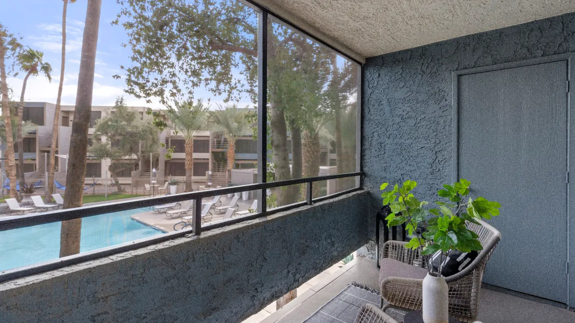 Screened-in patio connected to the master bedroom, your private sanctuary.