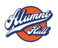 the logo for Alumni Hall