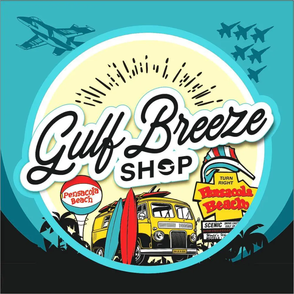 The logo for Gulf Breeze Shop.