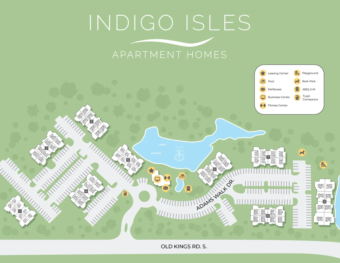 A 2D rendering of the Indigo Isles community in Jacksonville, Florida. 