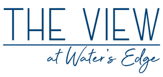 The official logo for the The View at Water's Edge community. 