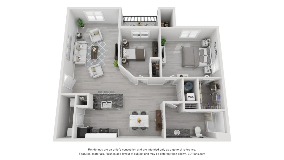 A photo of our 2x1 floor plan, The Carlton.