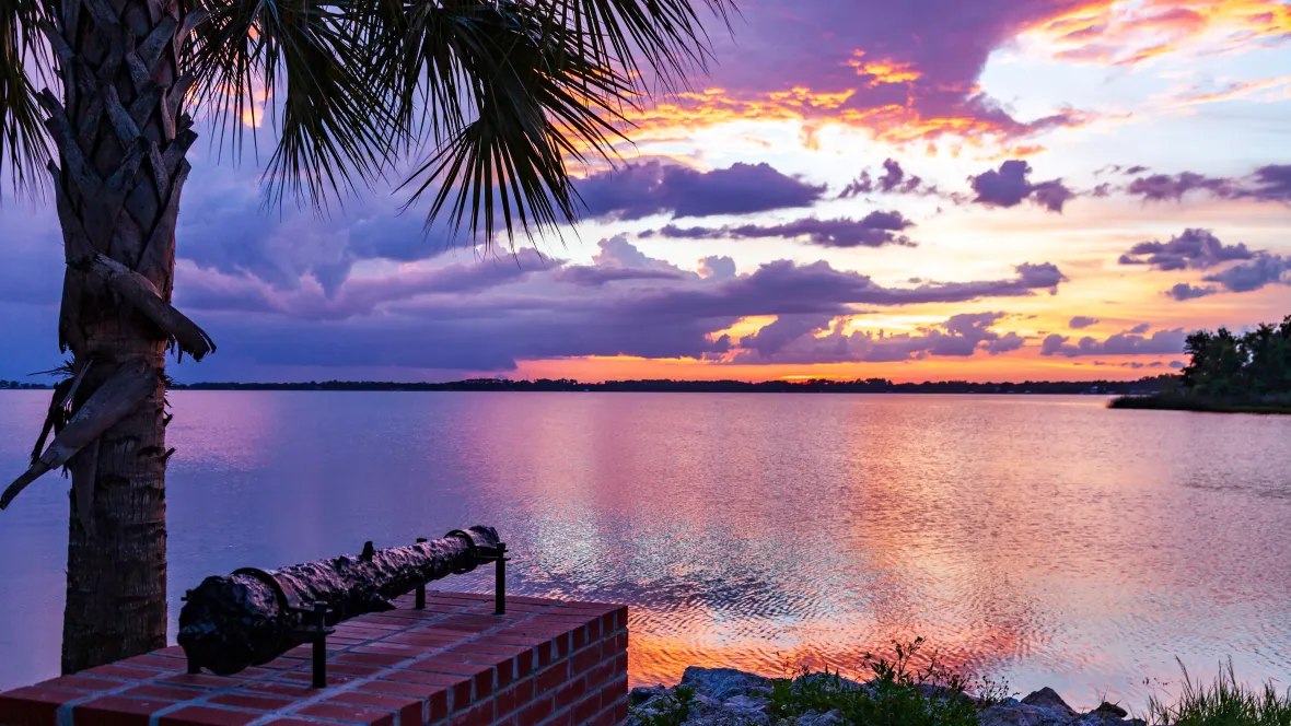 Lake Dora, located in downtown Mount Dora, just minutes away from Elevate 155, at sunset.