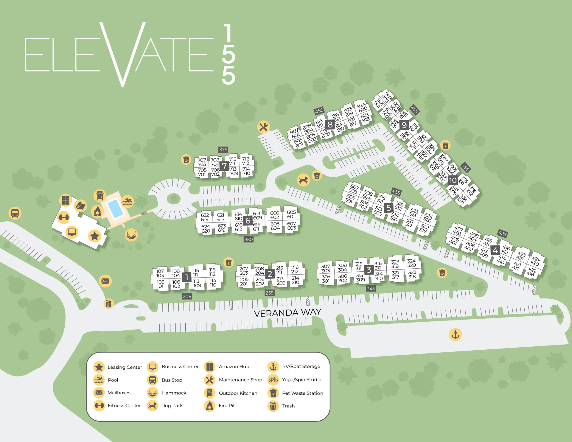 Map rendering of Elevate 155 apartments