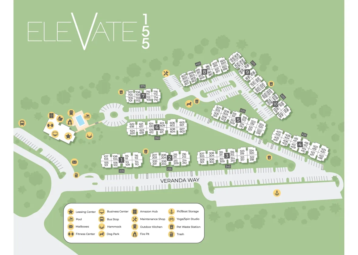 Map rendering of Elevate 155 apartments