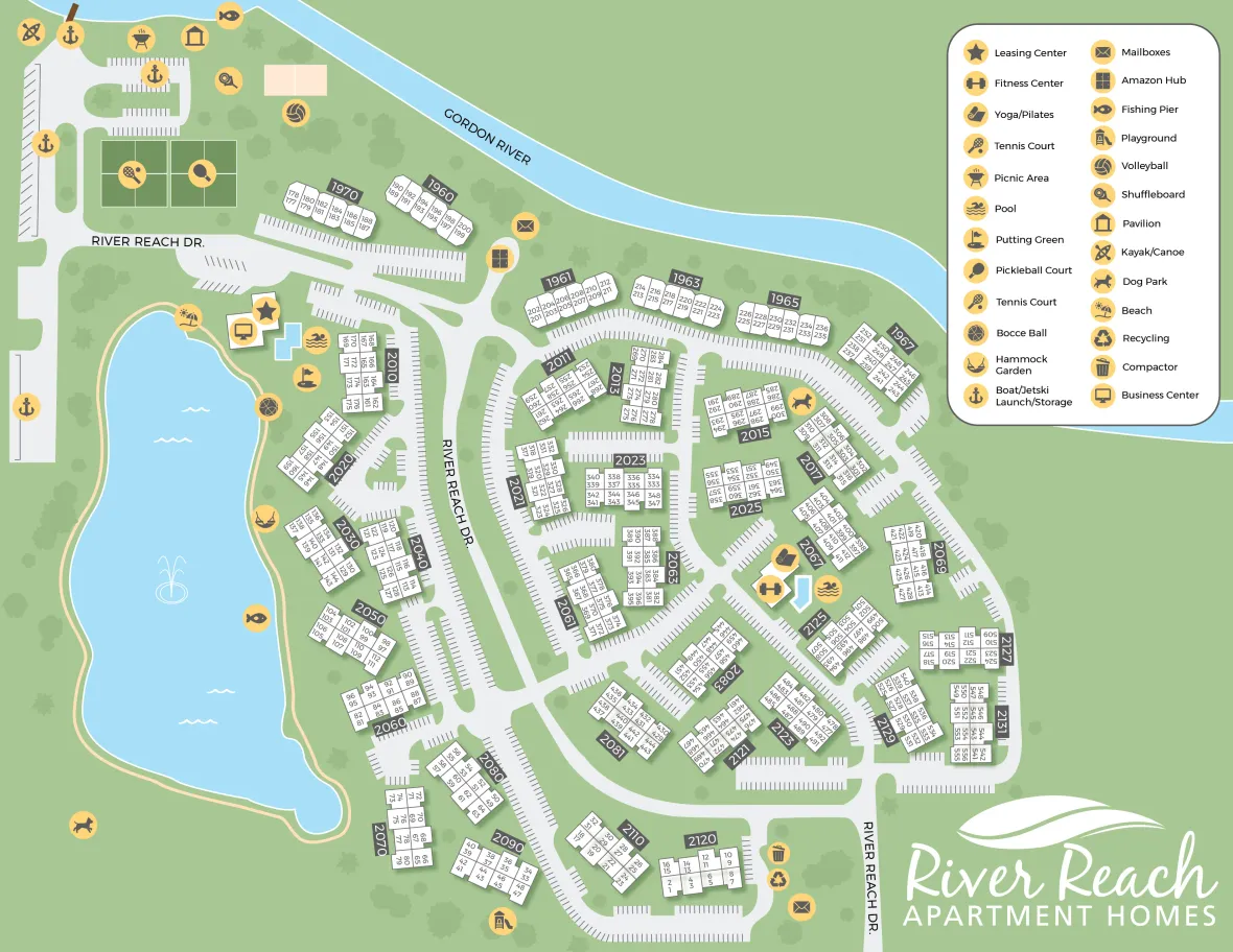 A 2D rendering of the River Reach community in Naples, Florida. 