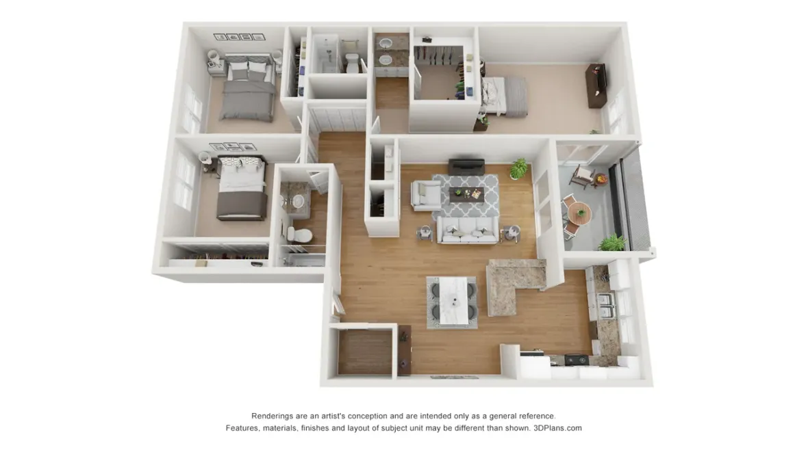 A photo of our 3x2 floor plan, The Weston.