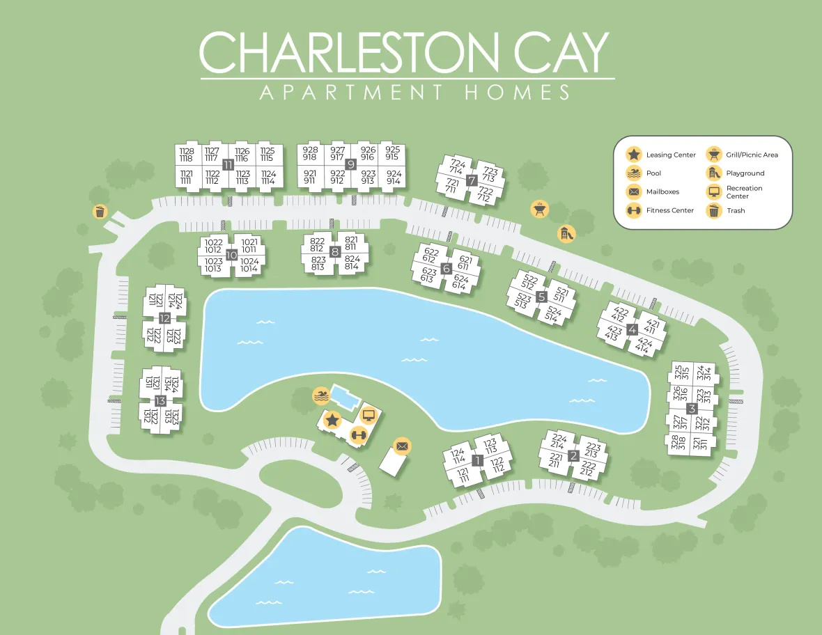 A map rendering of Charleston Cay apartments in Port Charlotte, Florida