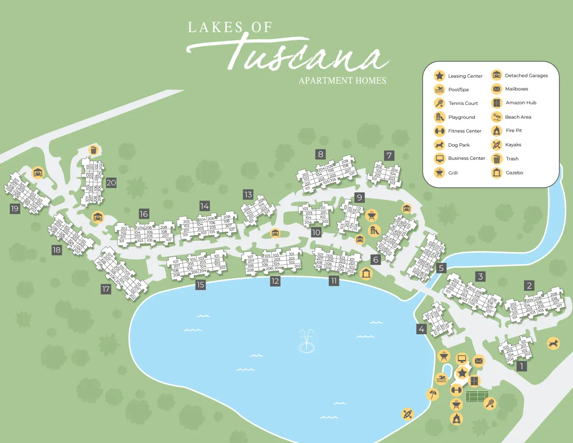 A 2D rendering of the The Lakes of Tuscana community in Westfield, Massachusetts. 