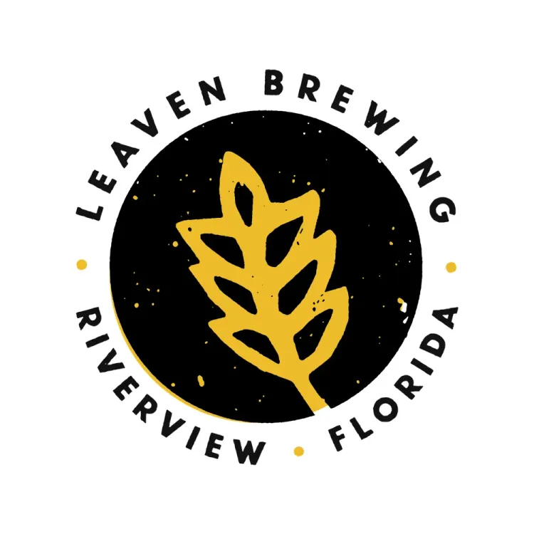 The logo for Leaven Brewing.